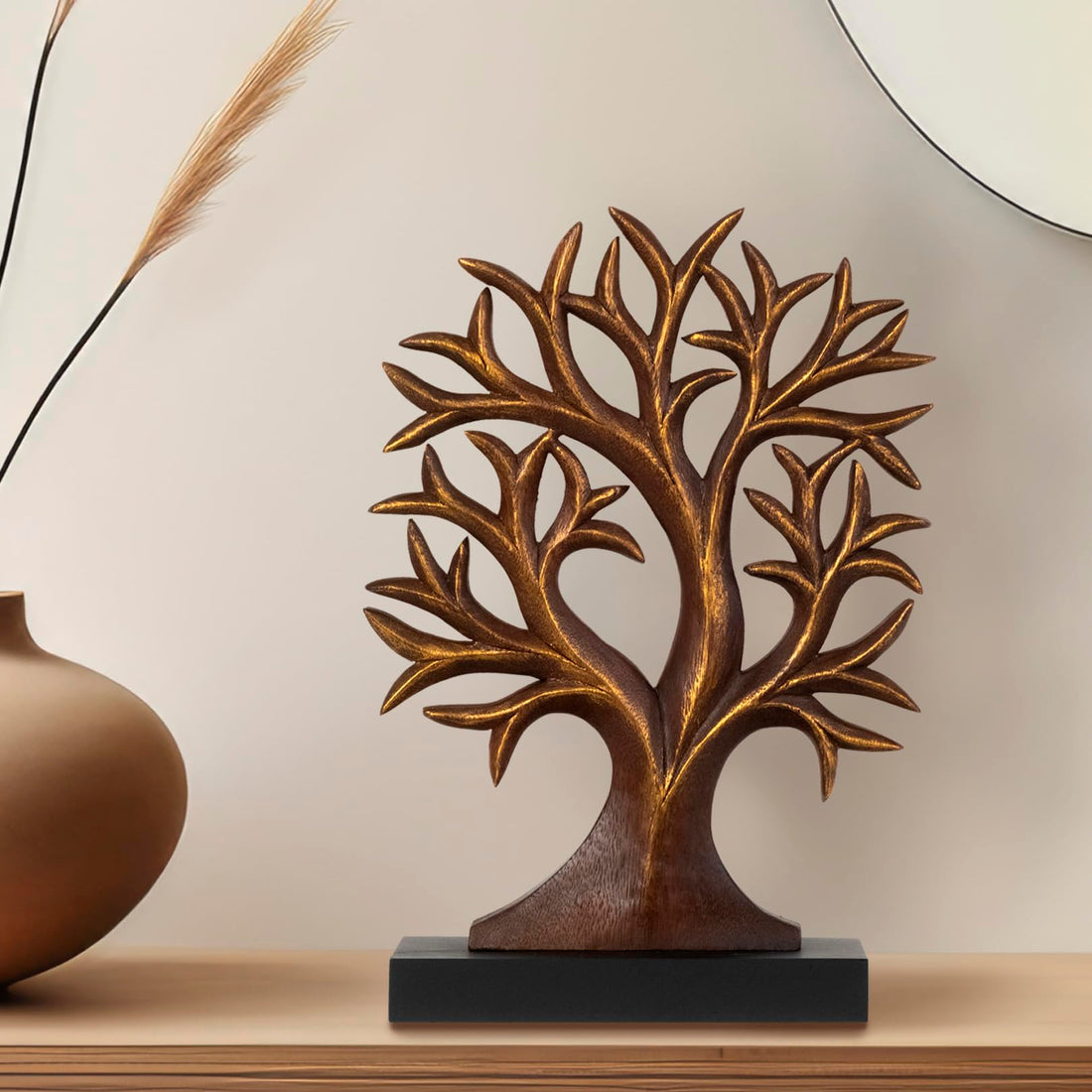 Brumit Tree of Life Wooden Sculpture – Large Hand-Carved Decor | Decozen Luxe, Gift for Mom