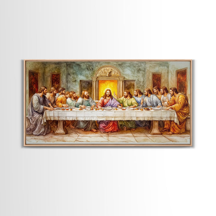 The Last Supper Reimagined - Framed Canvas Print - Christian Wall Art - Christian Decor - Jesus Painting - Jesus Art