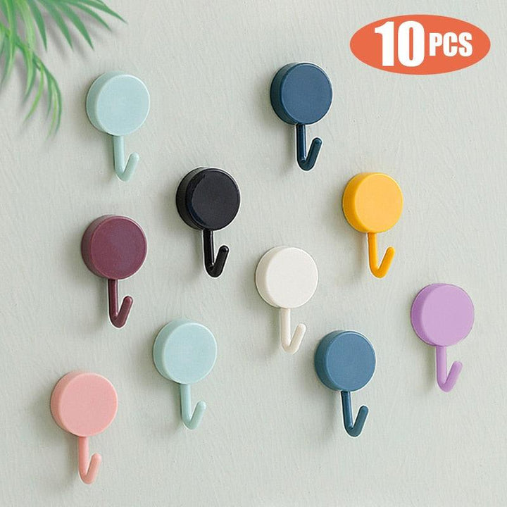 10PCS Self Adhesive Wall Hooks Strong No Drill Home Organizer