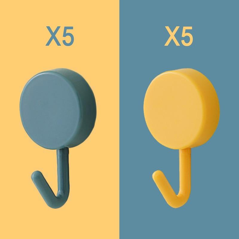10PCS Self Adhesive Wall Hooks Strong No Drill Home Organizer