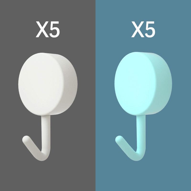 10PCS Self Adhesive Wall Hooks Strong No Drill Home Organizer