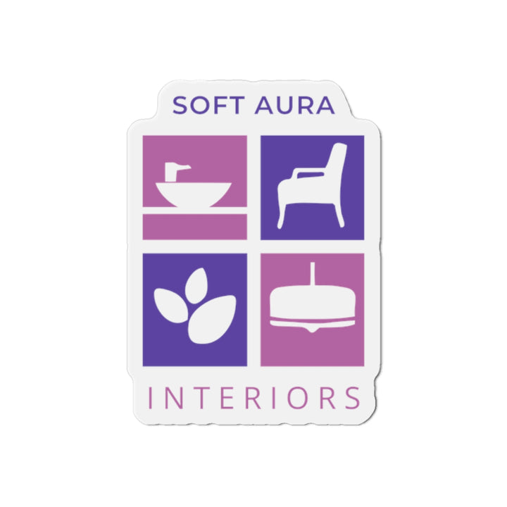 Soft Aura Interiors Die-Cut Magnet — Home Decor Logo Refrigerator Magnet