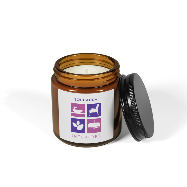 Soy Candle — Soft Aura Interiors Amber Jar (Multi-Size, Scented)