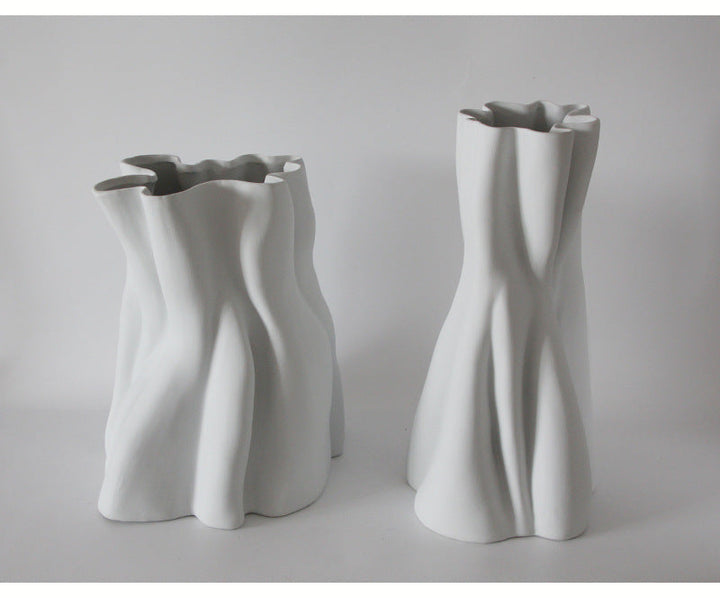 Model Room Living Room Entrance White Ceramic Biscuit Large Vase