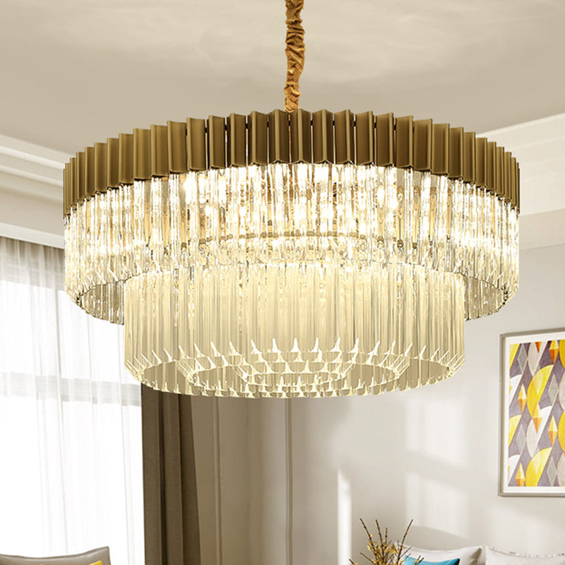 Lyric Modern 2-Tier Crystal Chandelier: Light Up Your Home with Elegance