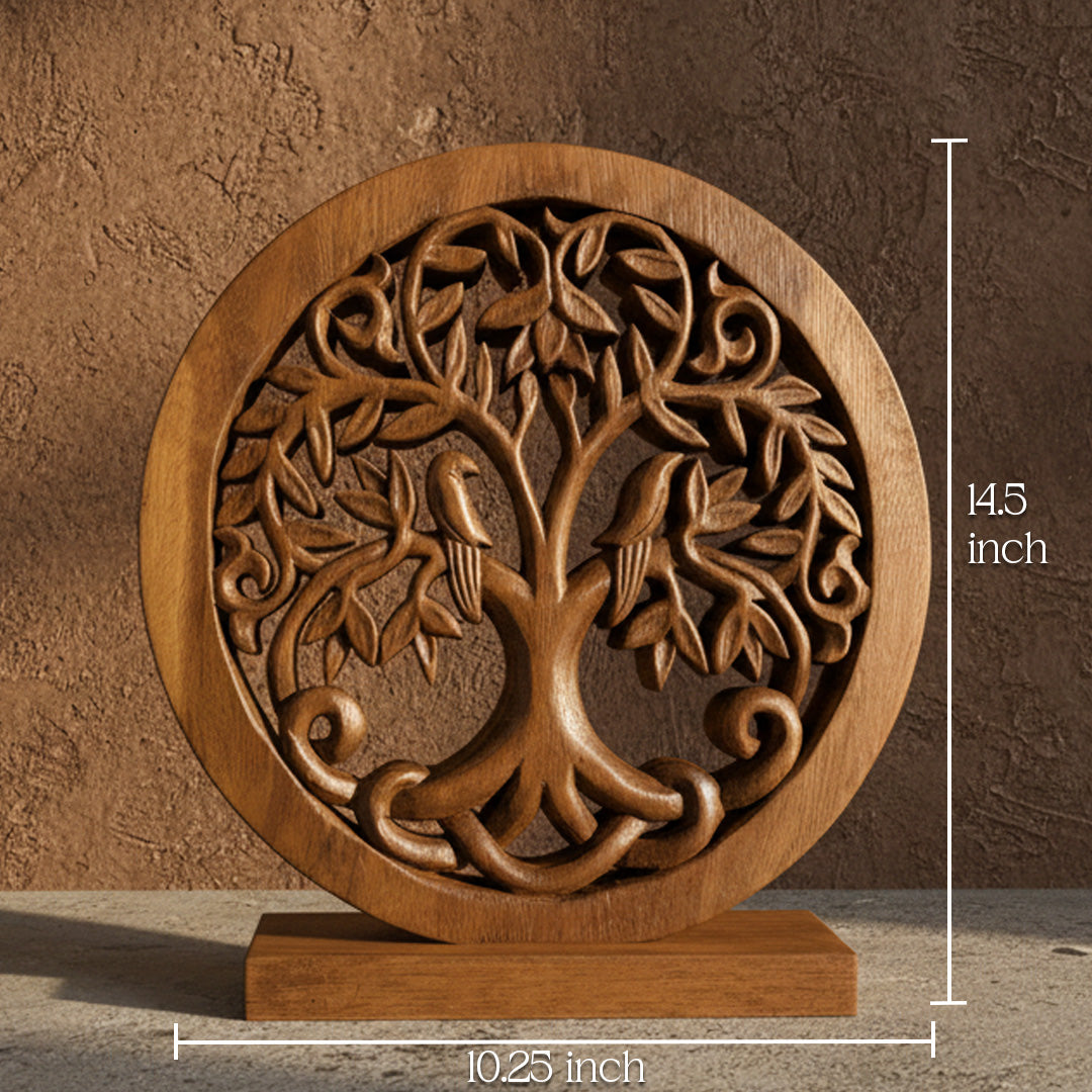 Maple Grove – Hand Carved Tree of Life Wooden Sculpture(Large), Handmade Farmhouse Décor, Gift for Mom