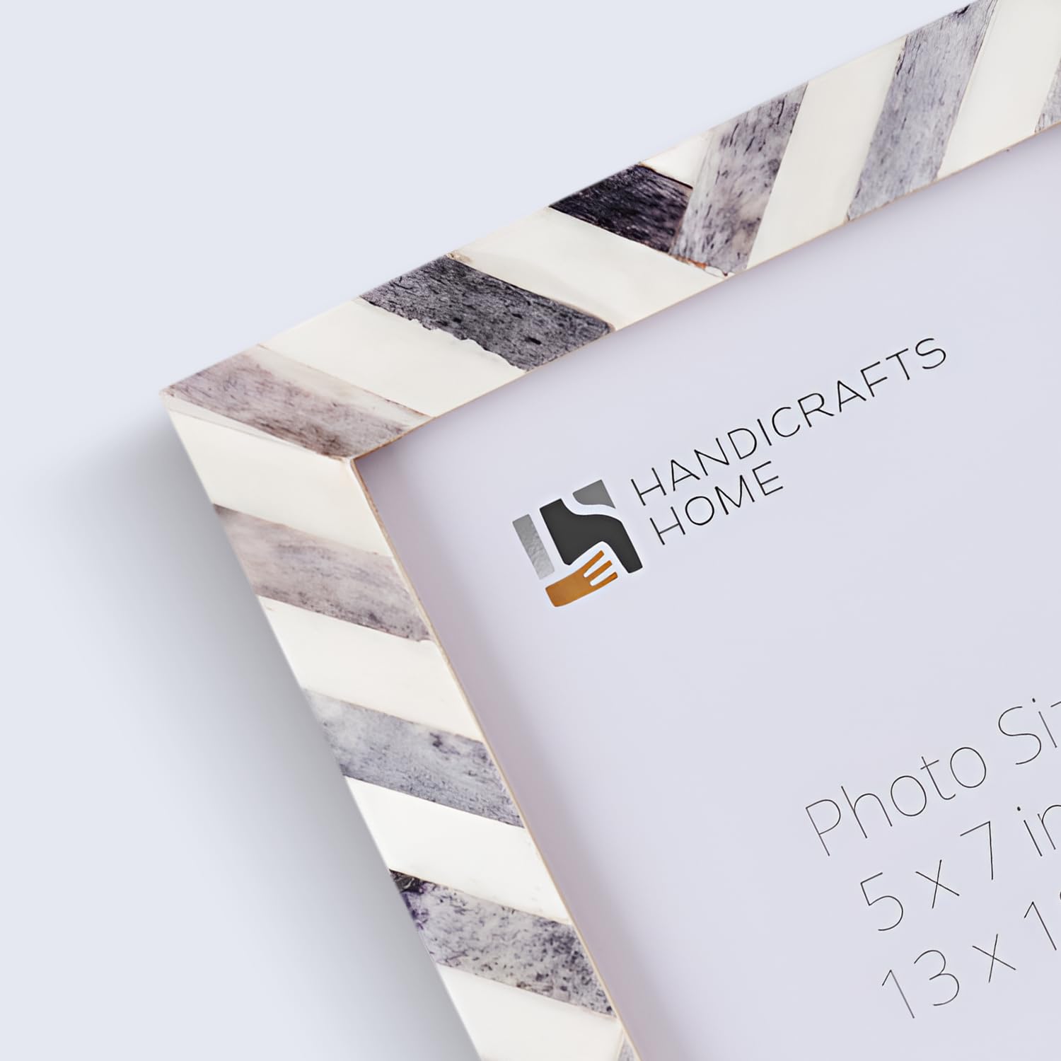 Picture Frame Chevron Collection Bone Inlay Grey 4 Sizes