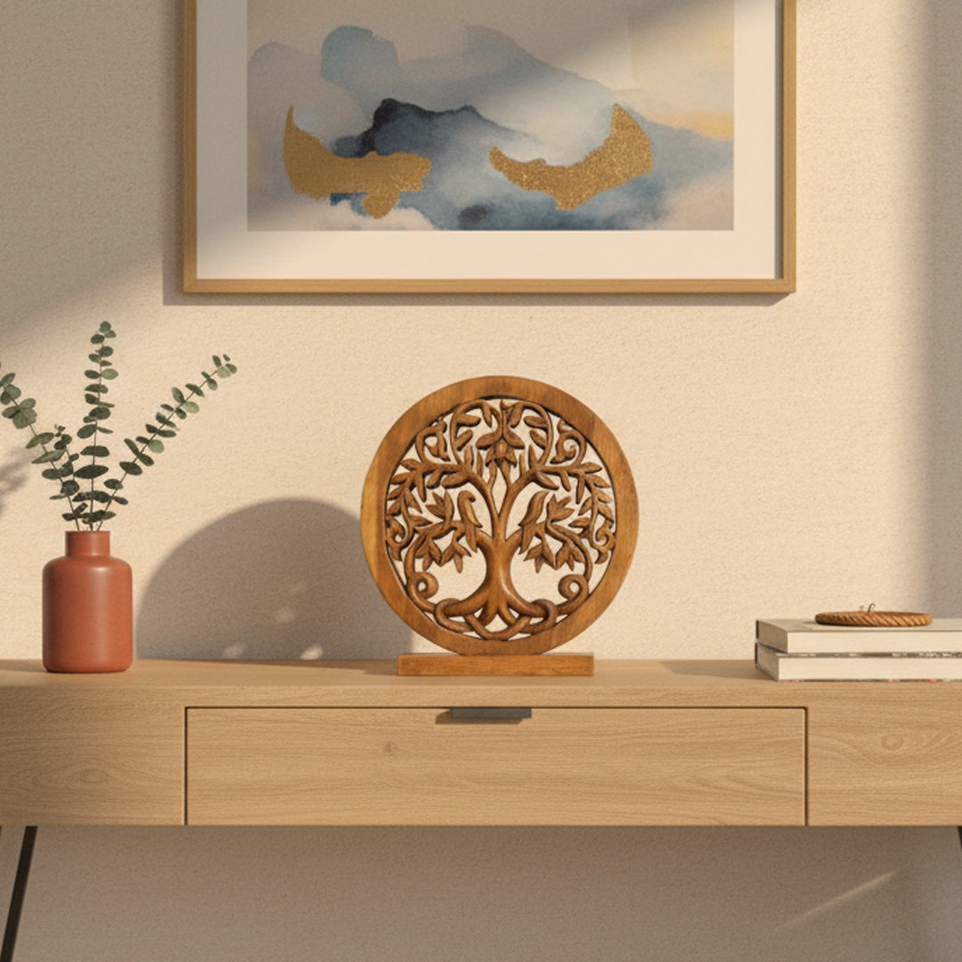 Maple Grove – Hand Carved Tree of Life Wooden Sculpture(Large), Handmade Farmhouse Décor, Gift for Mom