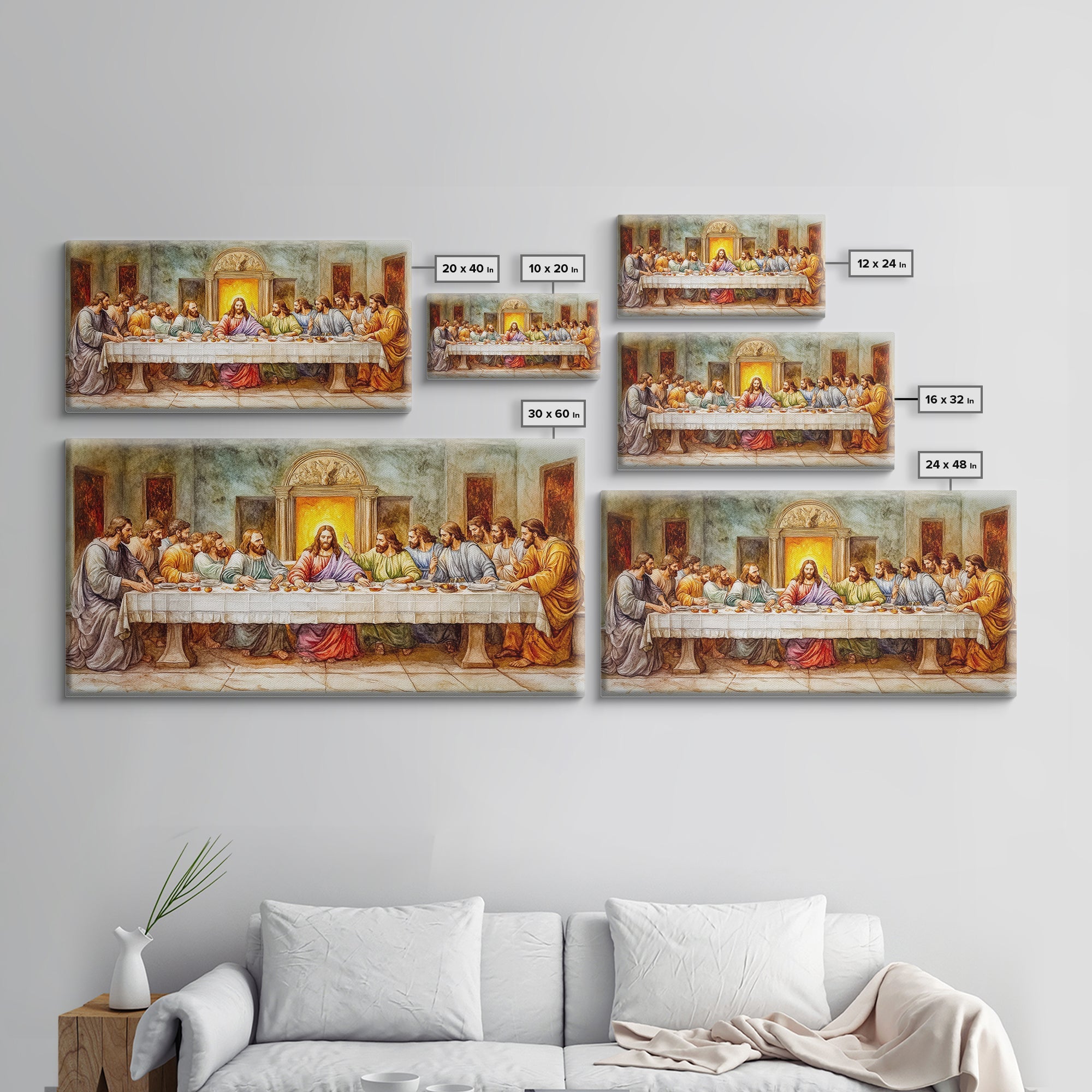The Last Supper Reimagined - Framed Canvas Print - Christian Wall Art - Christian Decor - Jesus Painting - Jesus Art