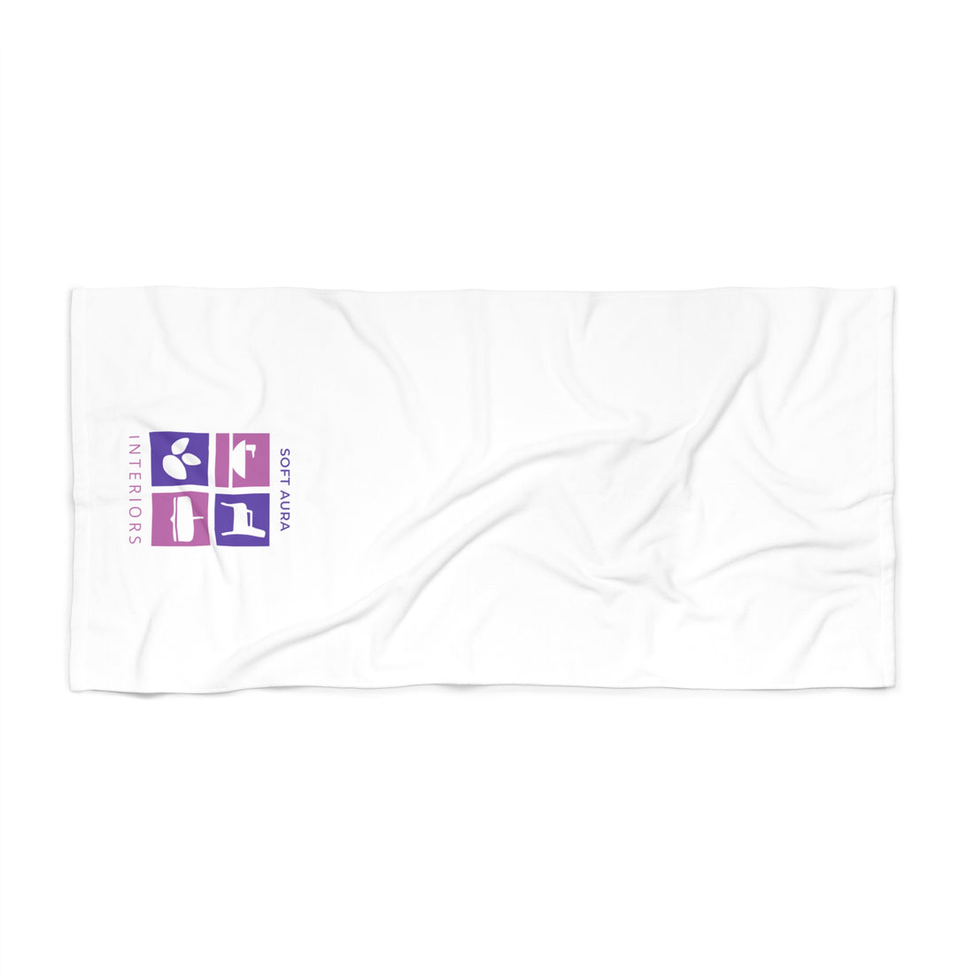 Beach Towel — Soft Aura Interiors Logo Towel (Purple Gradient)