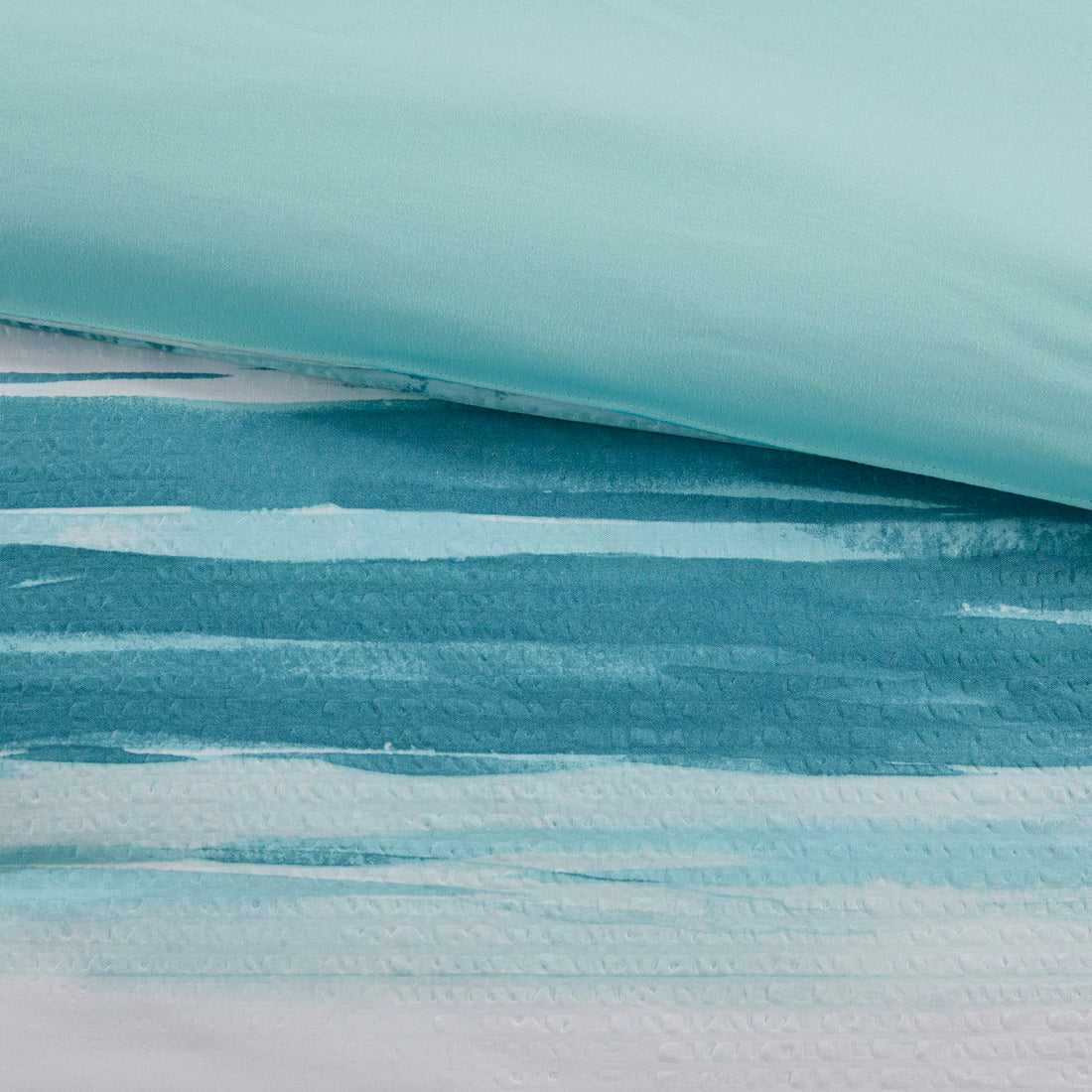 8 Piece Printed Seersucker Comforter and Quilt Set Collection Aqua Full/Queen