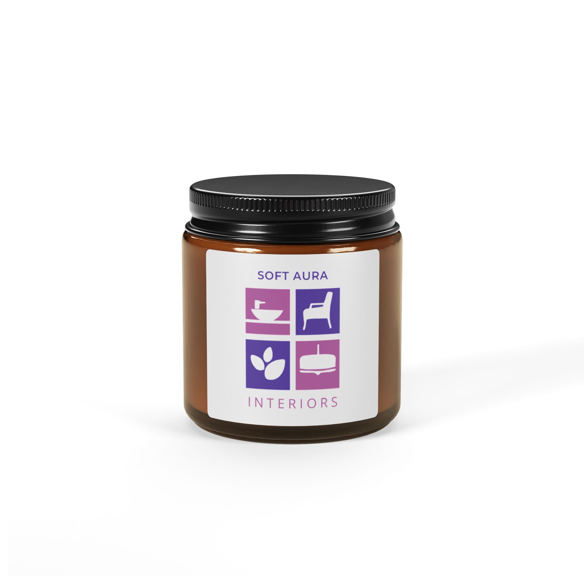 Soy Candle — Soft Aura Interiors Amber Jar (Multi-Size, Scented)