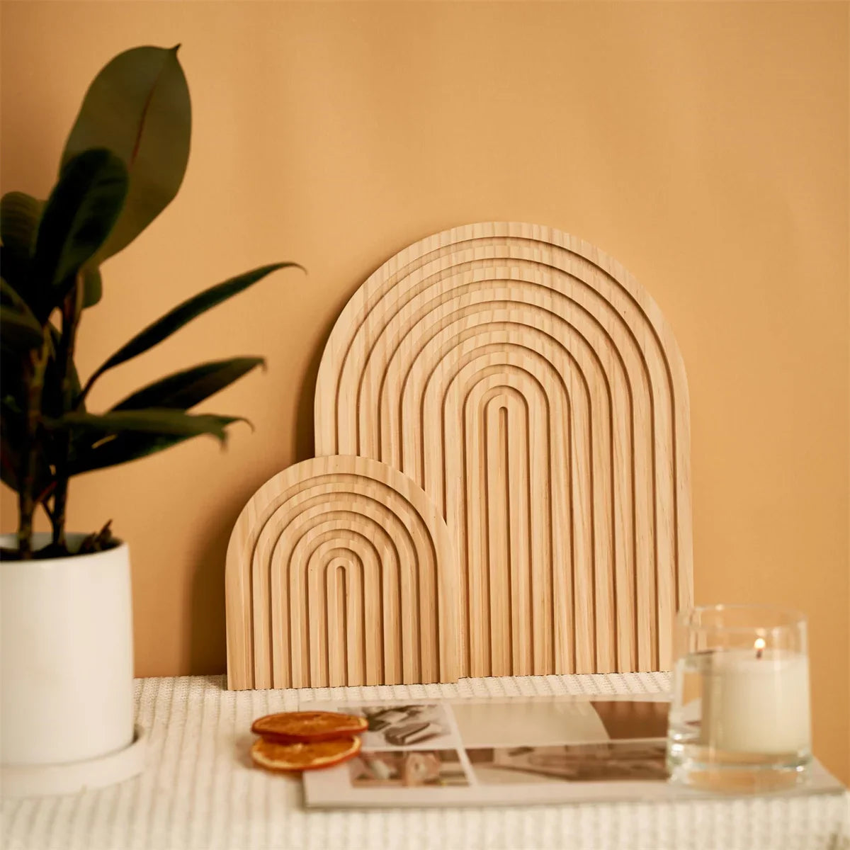 Wooden Wave Arch Cutting Board Boho Decorative Kitchen Home Decor