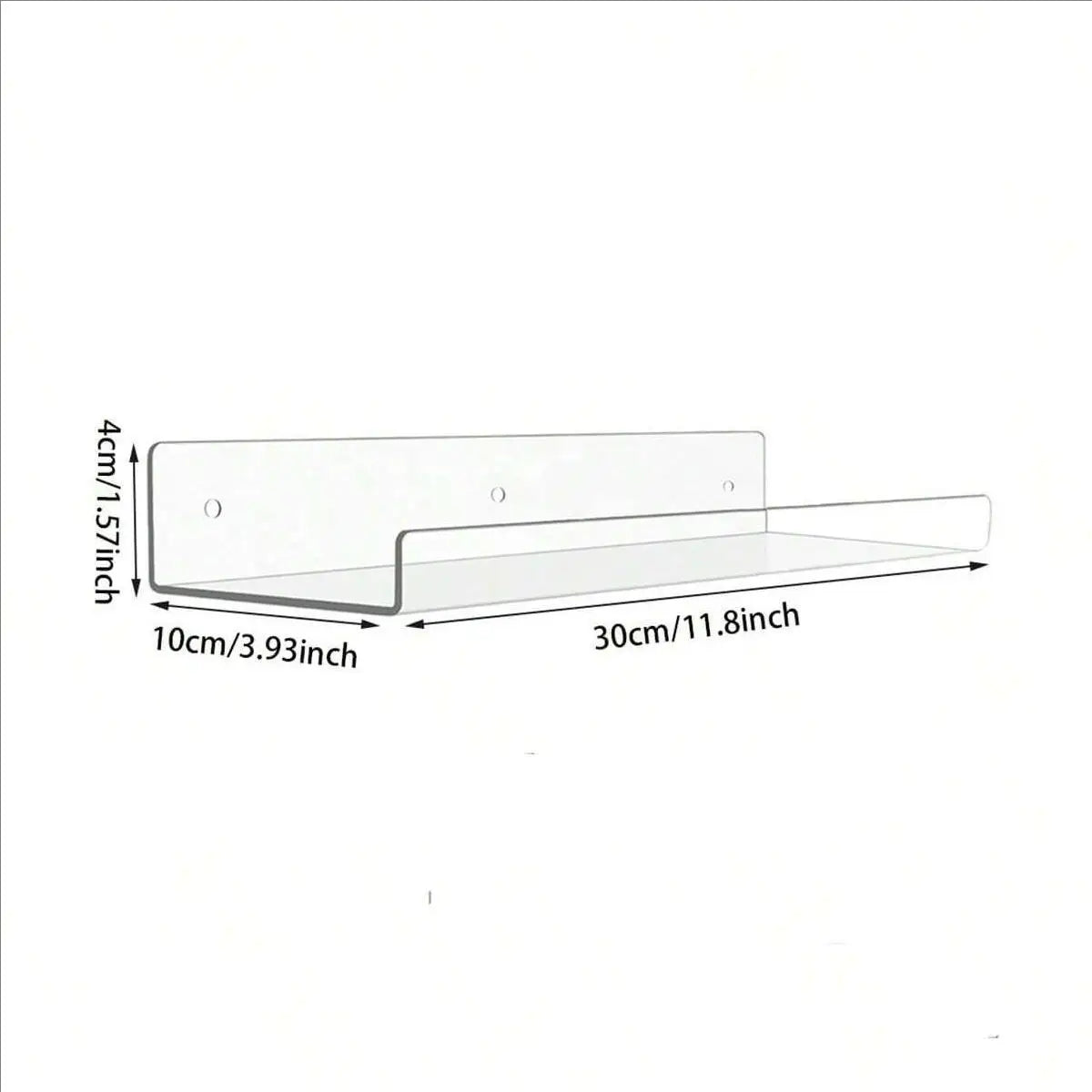 Clear Acrylic Wall Shelves 11.8 Inch Kitchen Bathroom Storage