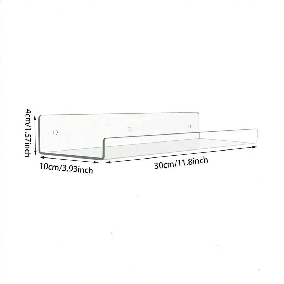 Clear Acrylic Wall Shelves 11.8 Inch Kitchen Bathroom Storage