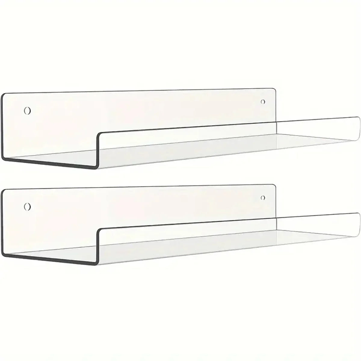 Clear Acrylic Wall Shelves 11.8 Inch Kitchen Bathroom Storage