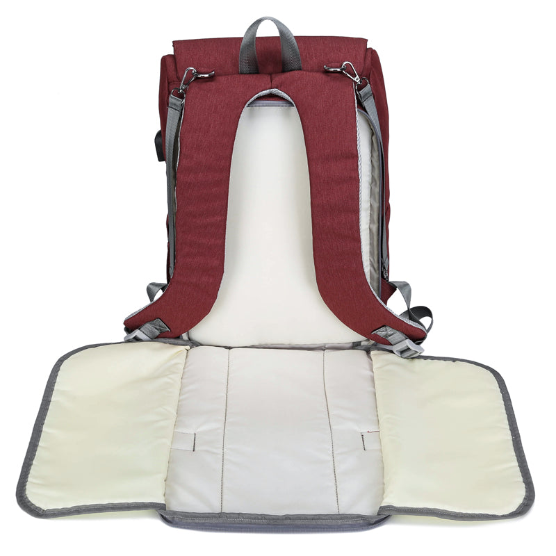 Baby Diaper Backpack With USB Charging Port Large Capacity Travel