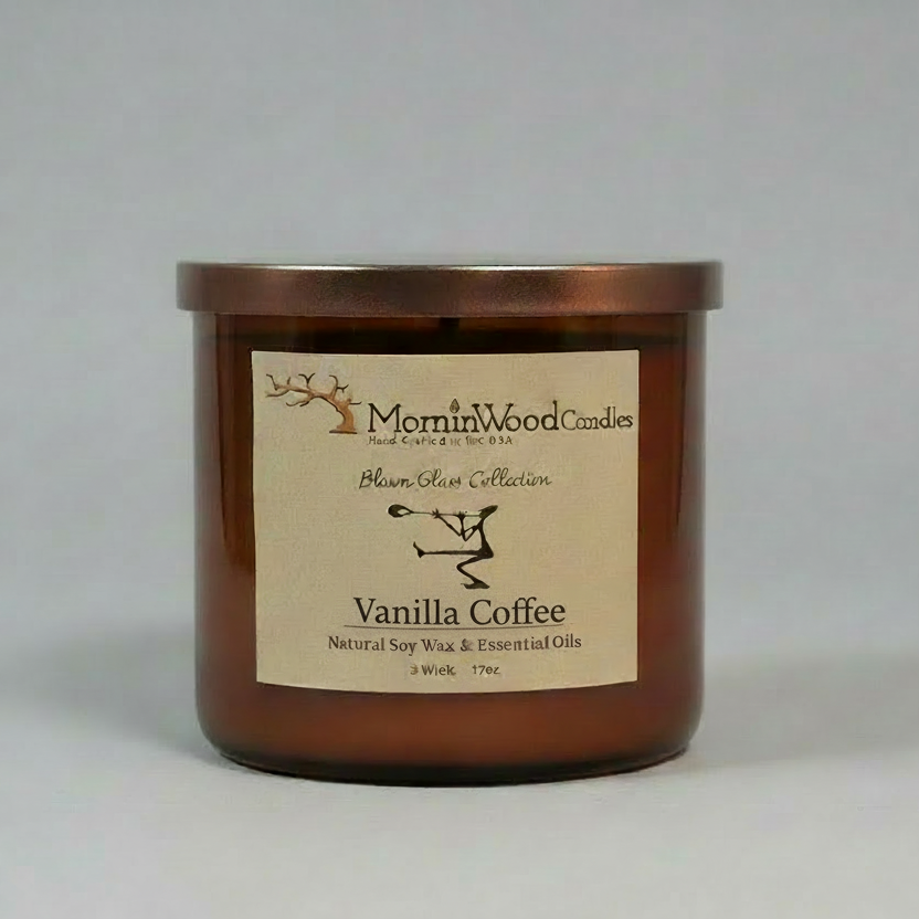 Vanilla Coffee-Soy 3-Wick Blown Glass Collection