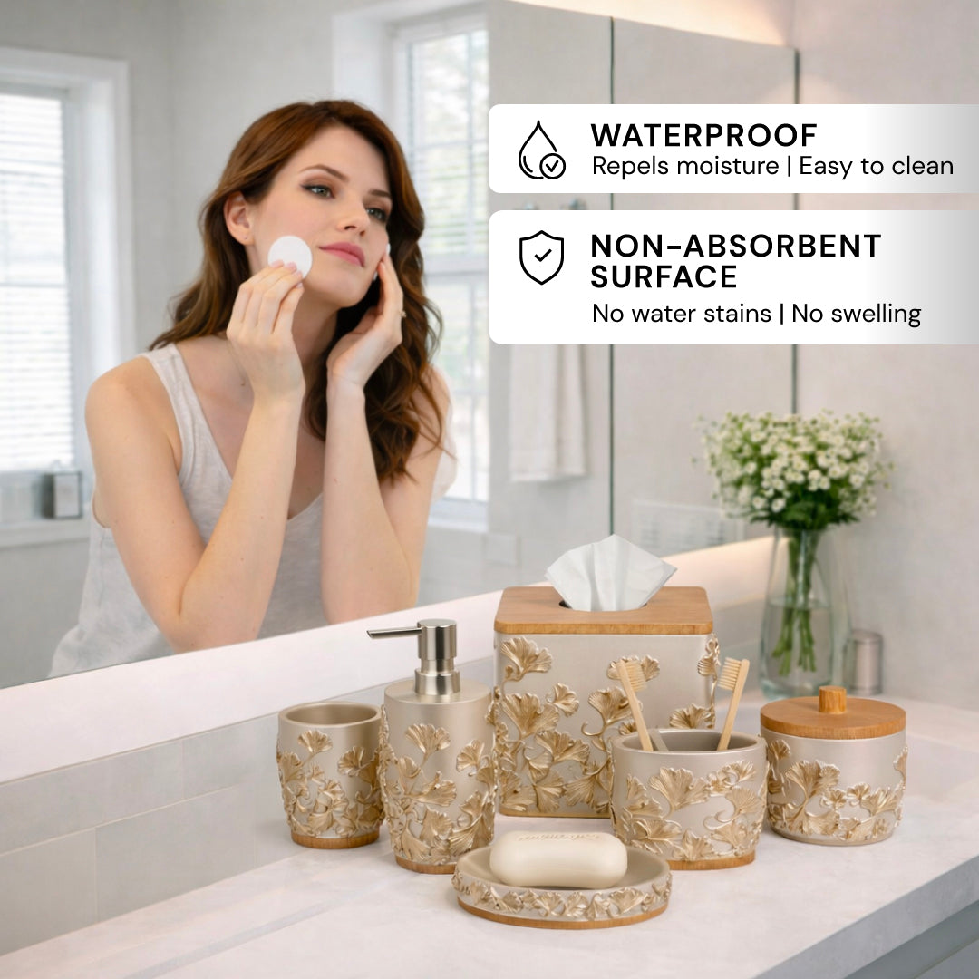 The Valencia Collection – Elegant Modern Bathroom Décor Accessories Set of 6