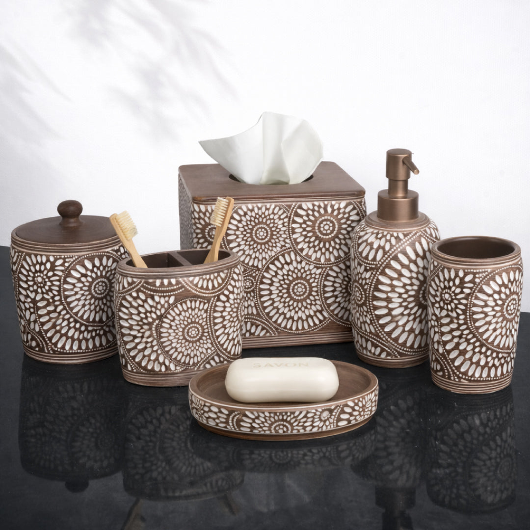 The Ciccone Collection – Elegant Modern Bathroom Décor Accessories Set of 6