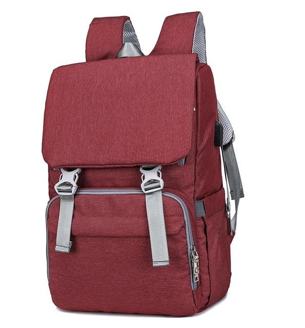Baby Diaper Backpack With USB Charging Port Large Capacity Travel