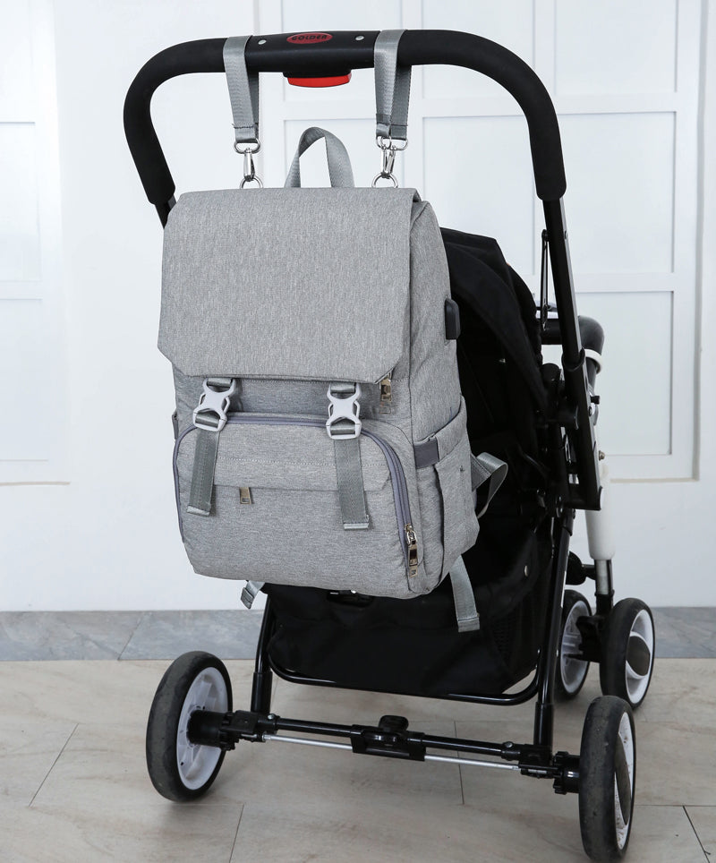 Baby Diaper Backpack With USB Charging Port Large Capacity Travel