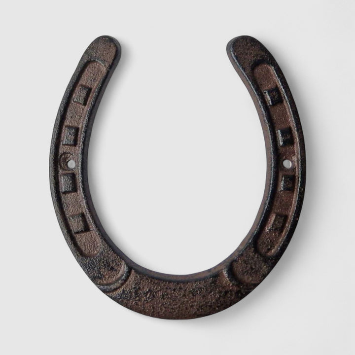 Large Horseshoe Wall Plaque, Cast Iron Western Ranch Decor