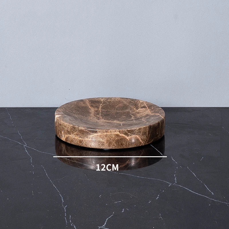 DecorBites™ Emperador Dark Marble Bathroom Set: Toothbrush Holder, Soap Dish, Soap Dispenser