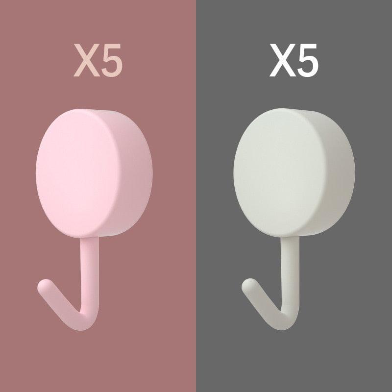 10PCS Self Adhesive Wall Hooks Strong No Drill Home Organizer
