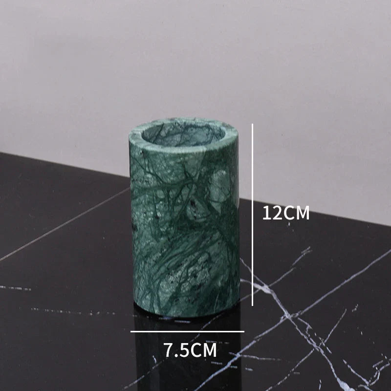 DecorBites™ Green Marble Bathroom Set: Dispenser, Dish, Holder, Tissue Box & Accessories