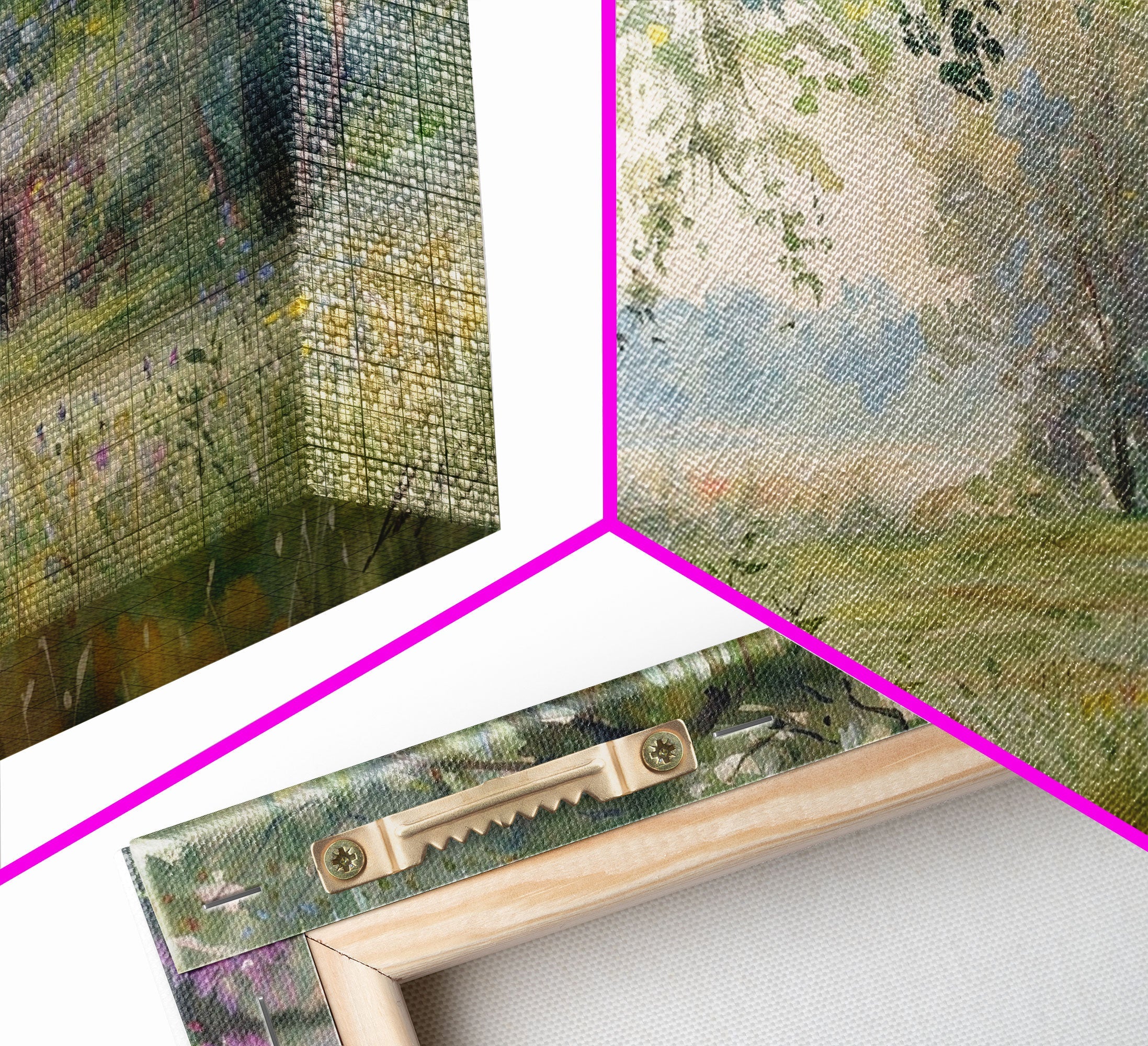 Painting Of An Old Farmhouse In The Spring, Framed Canvas Print, Watercolor Painting, Original Art, Living Room Art, Wall Art