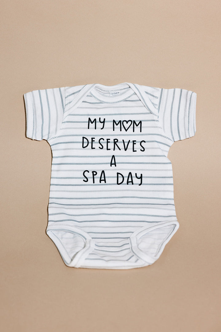 Mom Deserves A Spa Day Baby Onesie | Lucky Owl