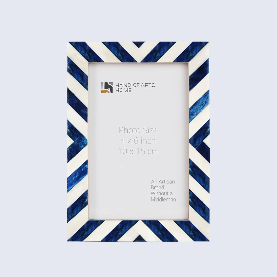 Picture Frame Chevron Pattern Collection Bone Inlay Blue in 4 Sizes