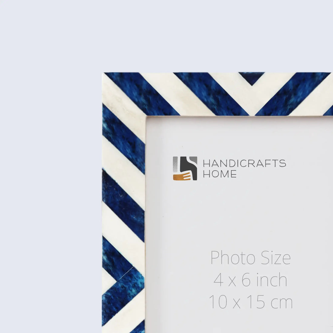 Picture Frame Chevron Pattern Collection Bone Inlay Blue in 4 Sizes