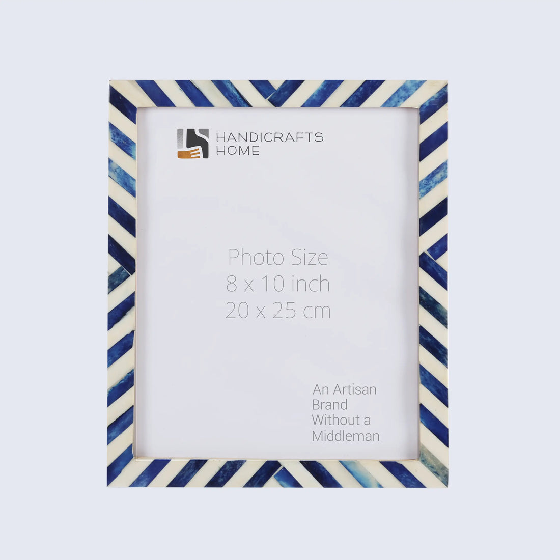 Picture Frame Chevron Pattern Collection Bone Inlay Blue in 4 Sizes