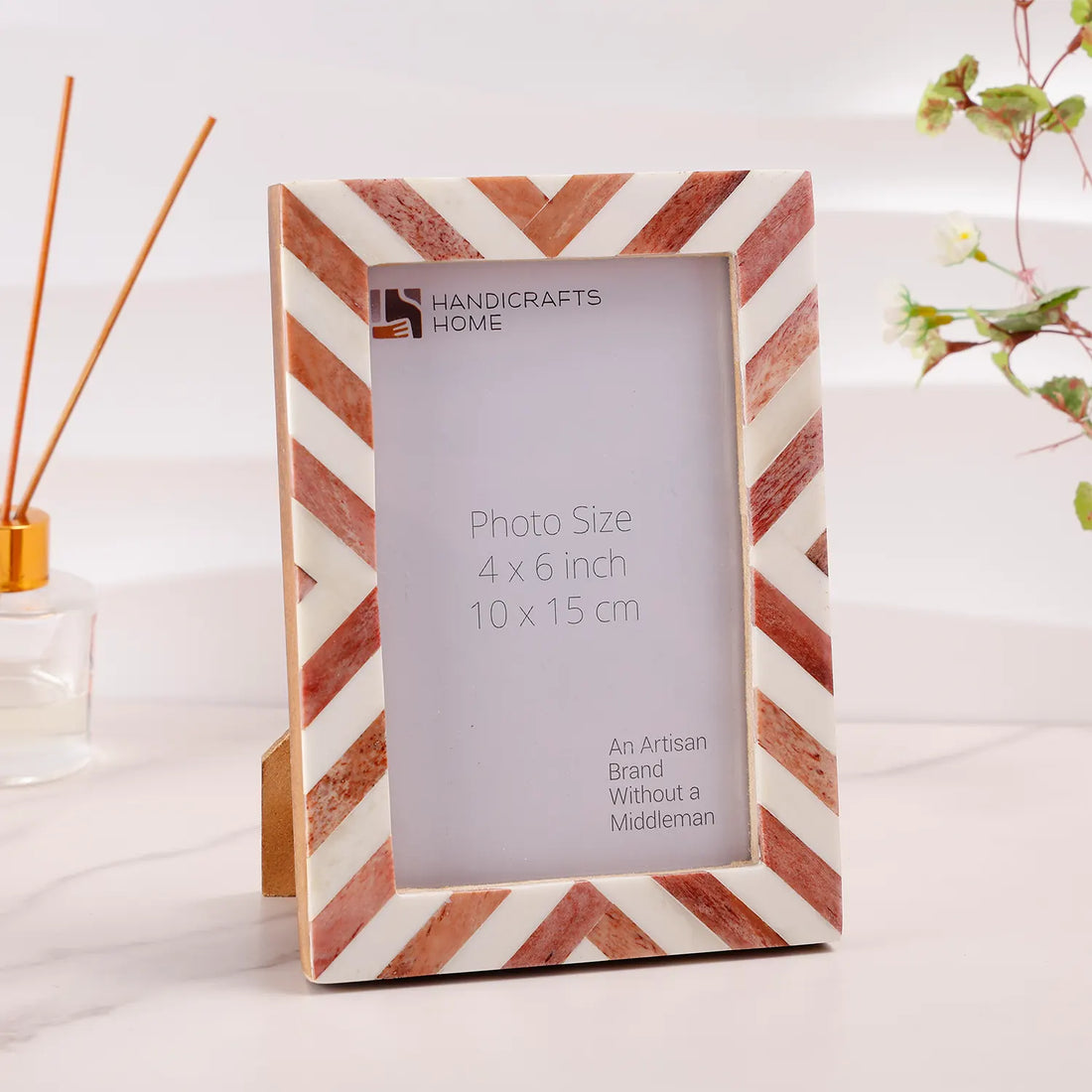 Picture Frame Chevron Collection Bone Inlay Brown 4 Sizes