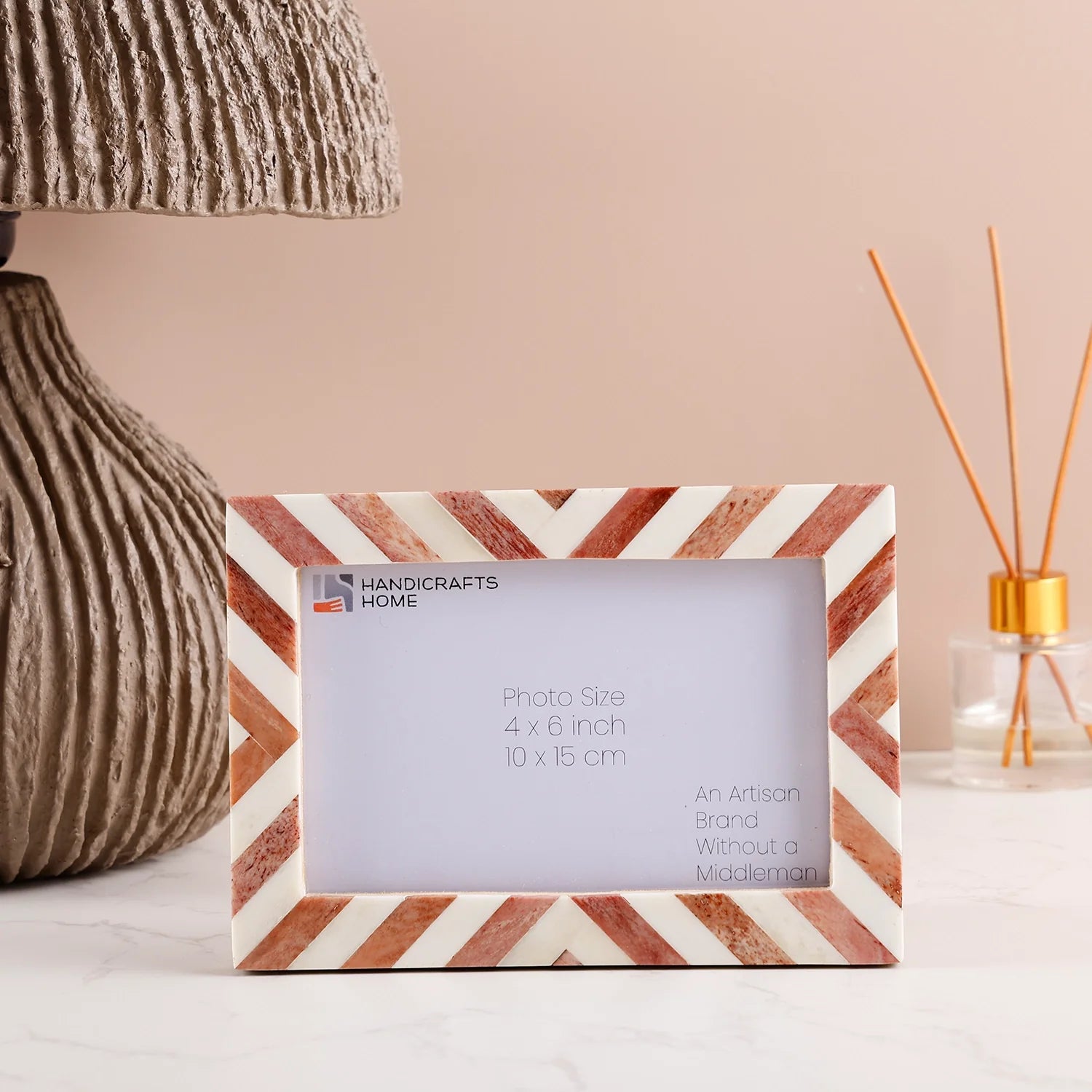Picture Frame Chevron Collection Bone Inlay Brown 4 Sizes