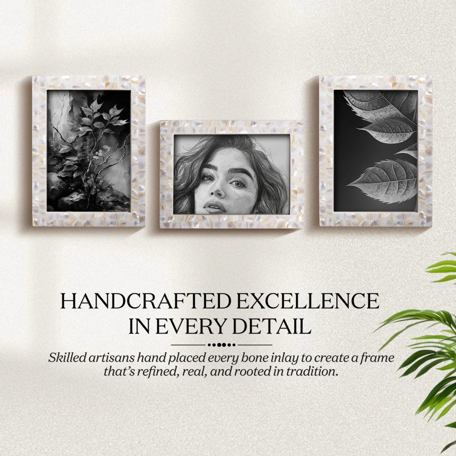 Picture Frame Combo Pack of 3 – Mother Of Pearl Collection, 5" x 7"