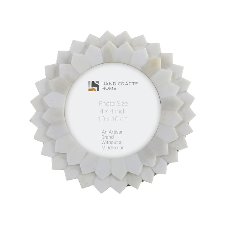 Baby Round Picture Frame Scalloped Radiance Collection - 4" x 4"
