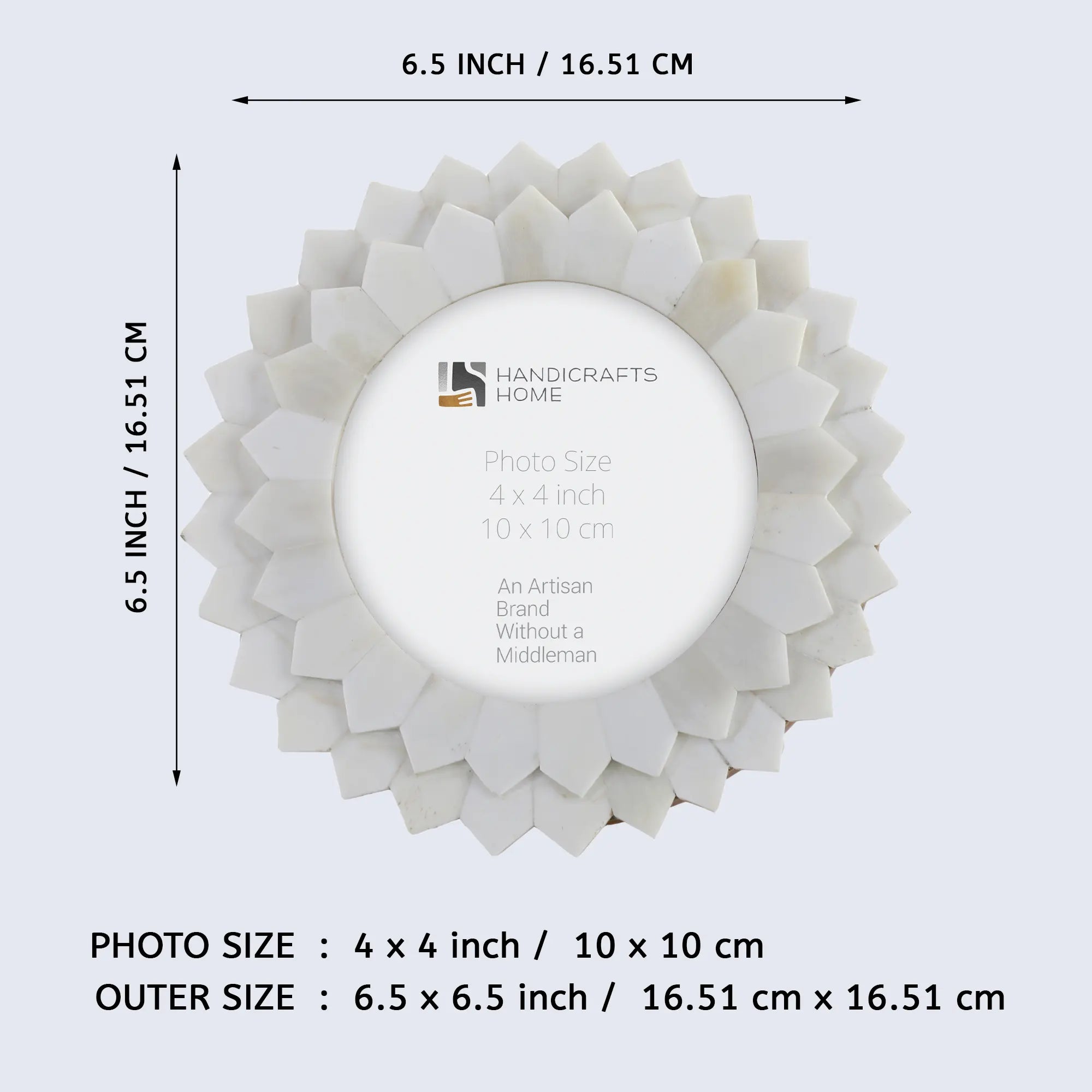 Baby Round Picture Frame Scalloped Radiance Collection - 4" x 4"