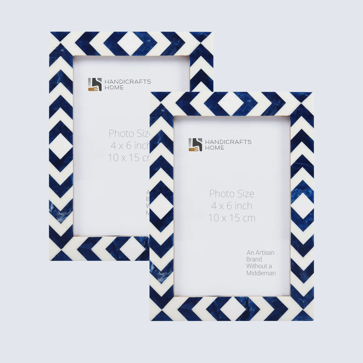 Picture Frame Lisbon Azul Collection Resin Inlay Blue & White – 3 sizes (Pack of 2)