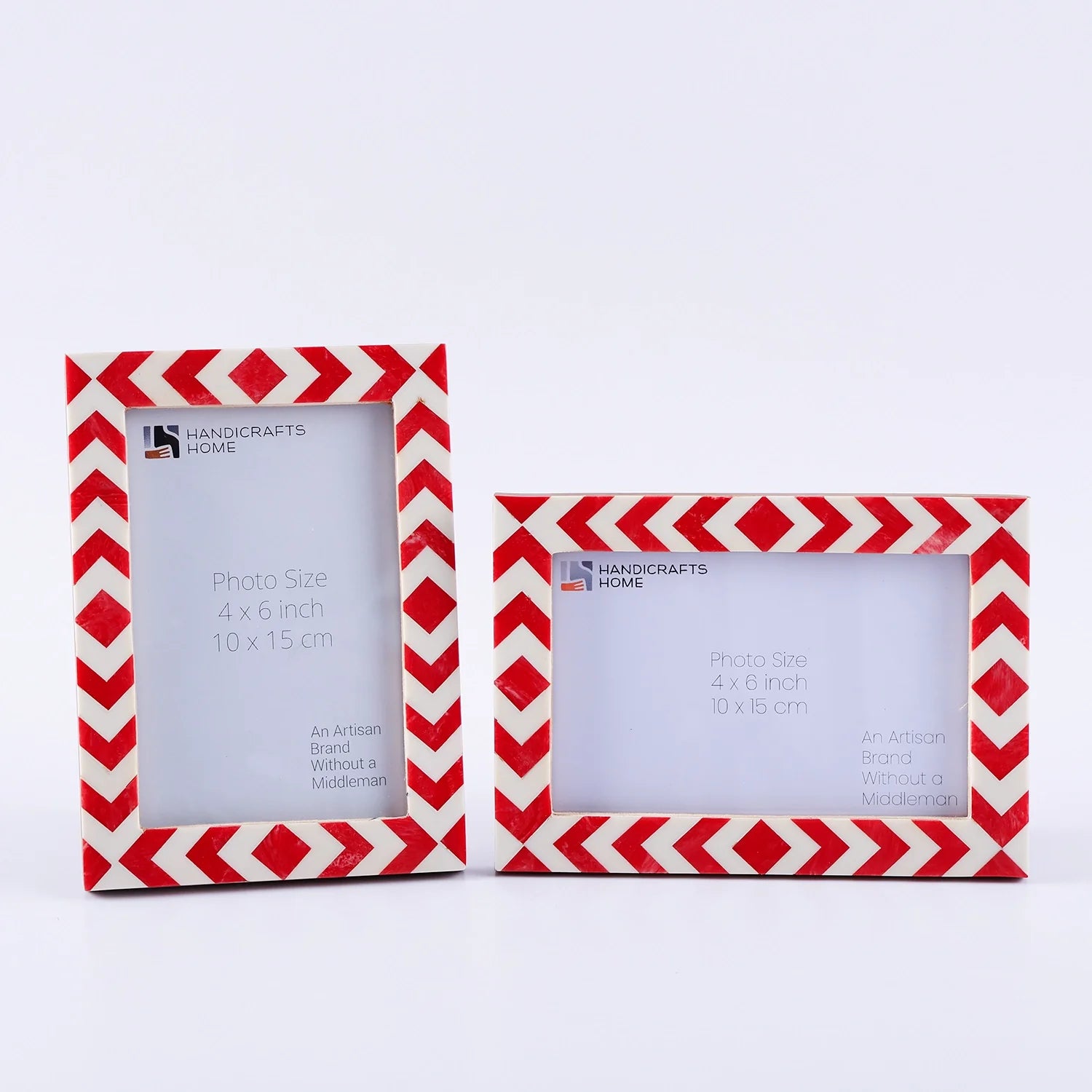 Picture Frame Lisbon Piri Collection Resin Inlay, Red & White – 3 sizes (Pack of 2)