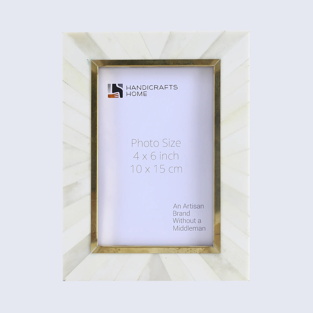 Picture Frames West Coast Monica Collection Bone Inlay Brass Brown White 4x6 5x7"