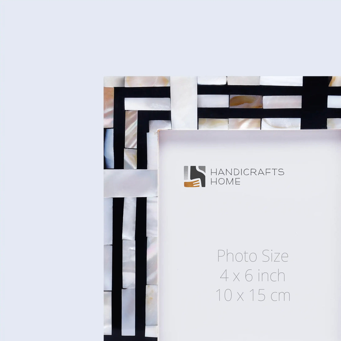 Picture Frames Pearlescent Motif Pattern Collection Mother of Pearl Resin Inlay Black 3 Sizes