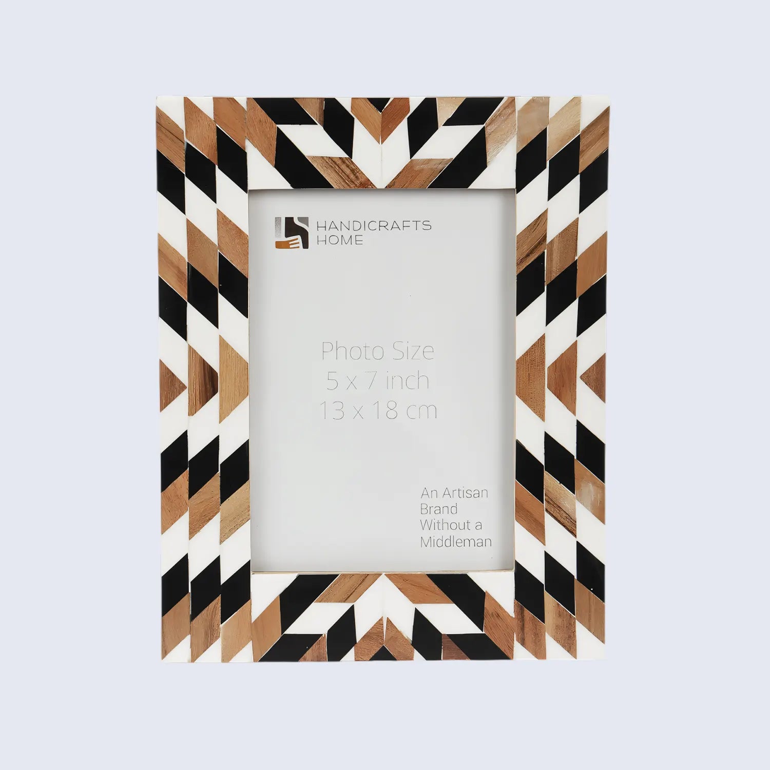 Picture Frame Herringbone Pattern Wood & Resin Inlay - 4x6, 5x7