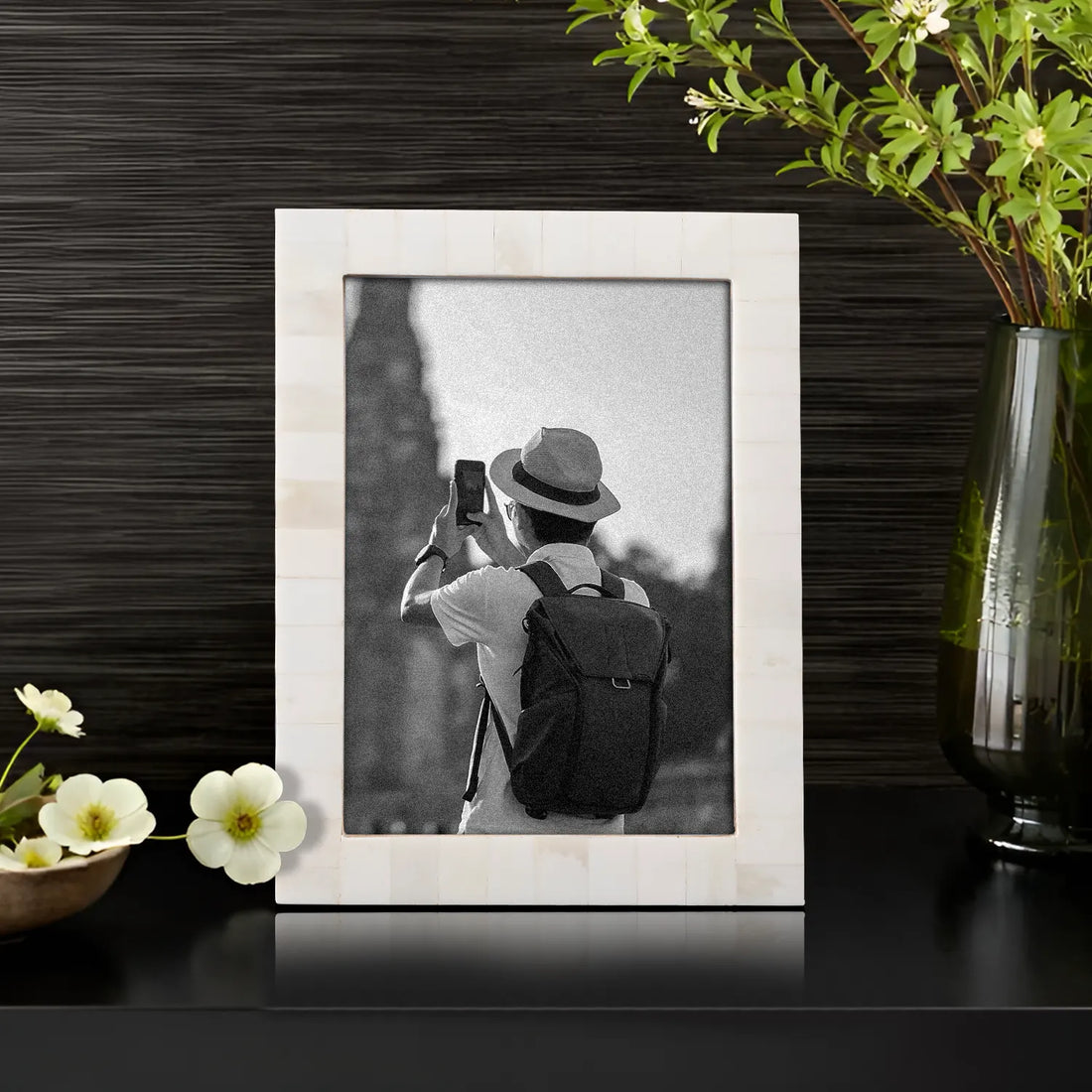 Picture Frame Classic Pattern Collection Bone Inlay White – 3 Sizes