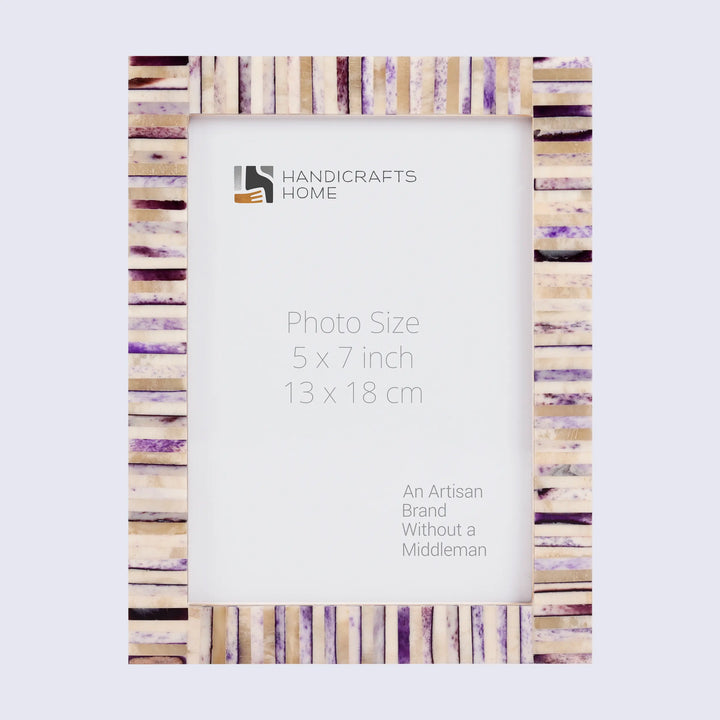 Picture Frames Pearlescent Hologram Collection Bone Inlay White 3 Sizes