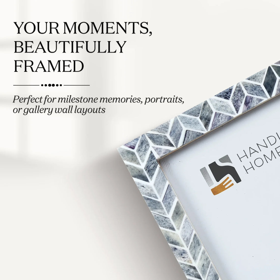 Picture Frame Arctic Smoke Pattern Collection Bone & Resin Inlay Grey & White – 4x6, 5x7 & 8x10