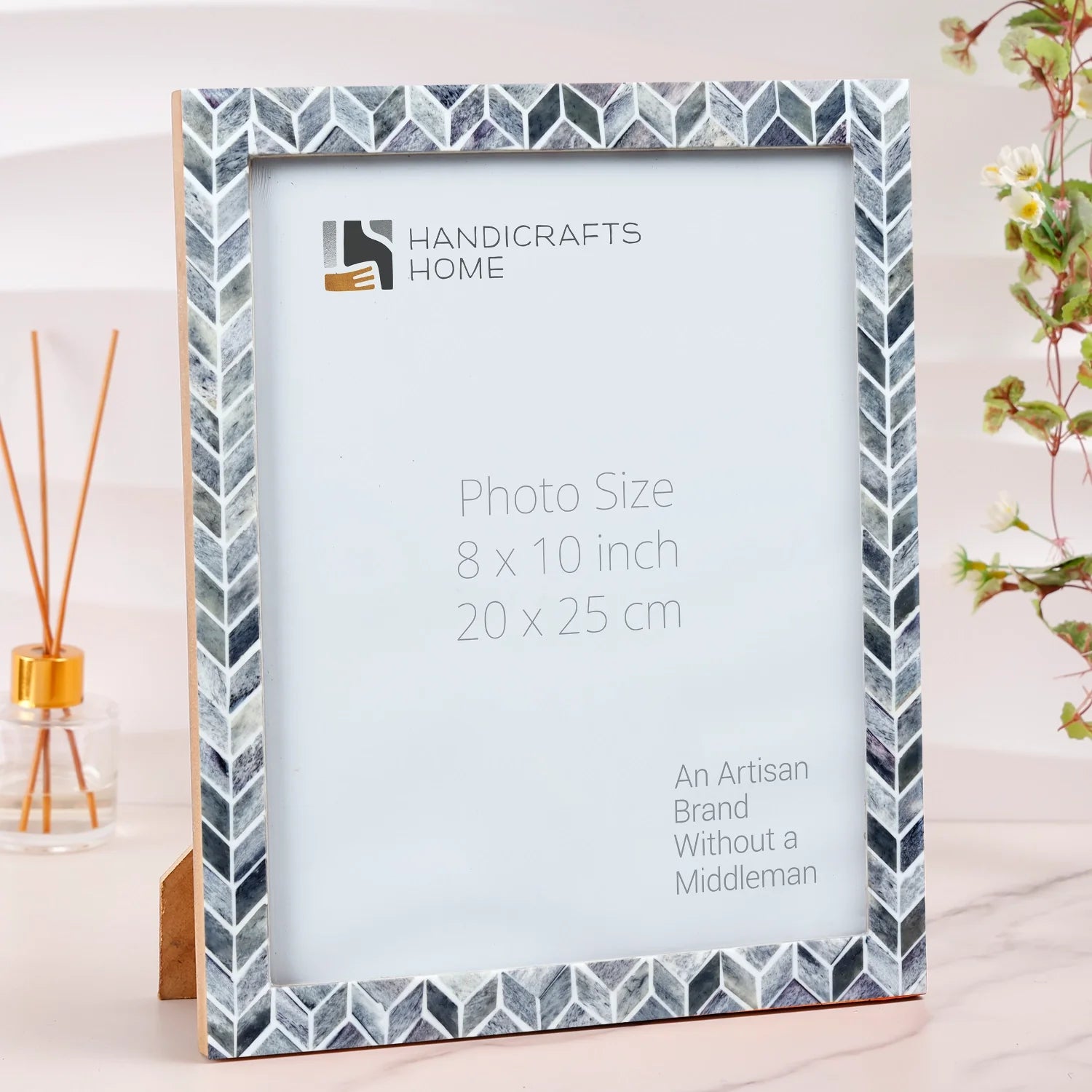 Picture Frame Arctic Smoke Pattern Collection Bone & Resin Inlay Grey & White – 4x6, 5x7 & 8x10