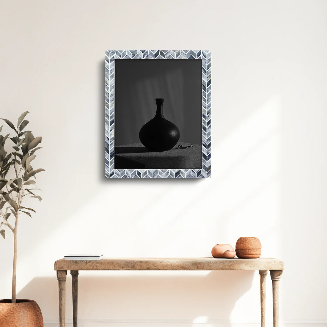 Picture Frame Arctic Smoke Pattern Collection Bone & Resin Inlay Grey & White – 4x6, 5x7 & 8x10